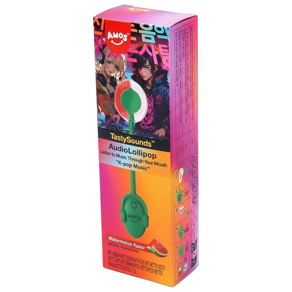 Amos TastySounds Lollipop Watermelon - K-Pop Music 12g