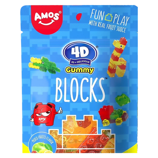 Amos 4D Gummy Blocks Mixed Fruits Flavor 72g