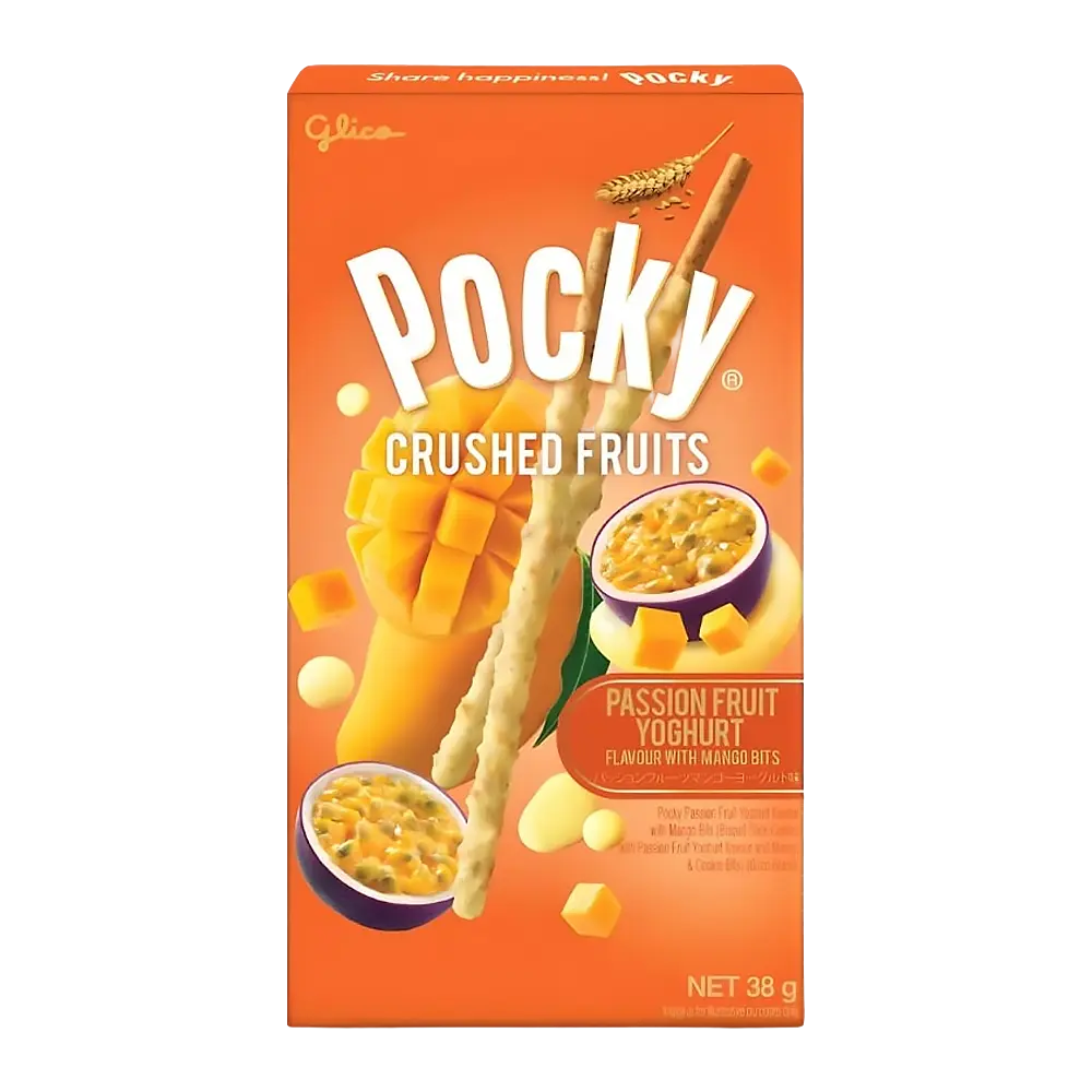 Glico Pocky Crushed Fruits Passion Fruit Mango Yoghurt 38g