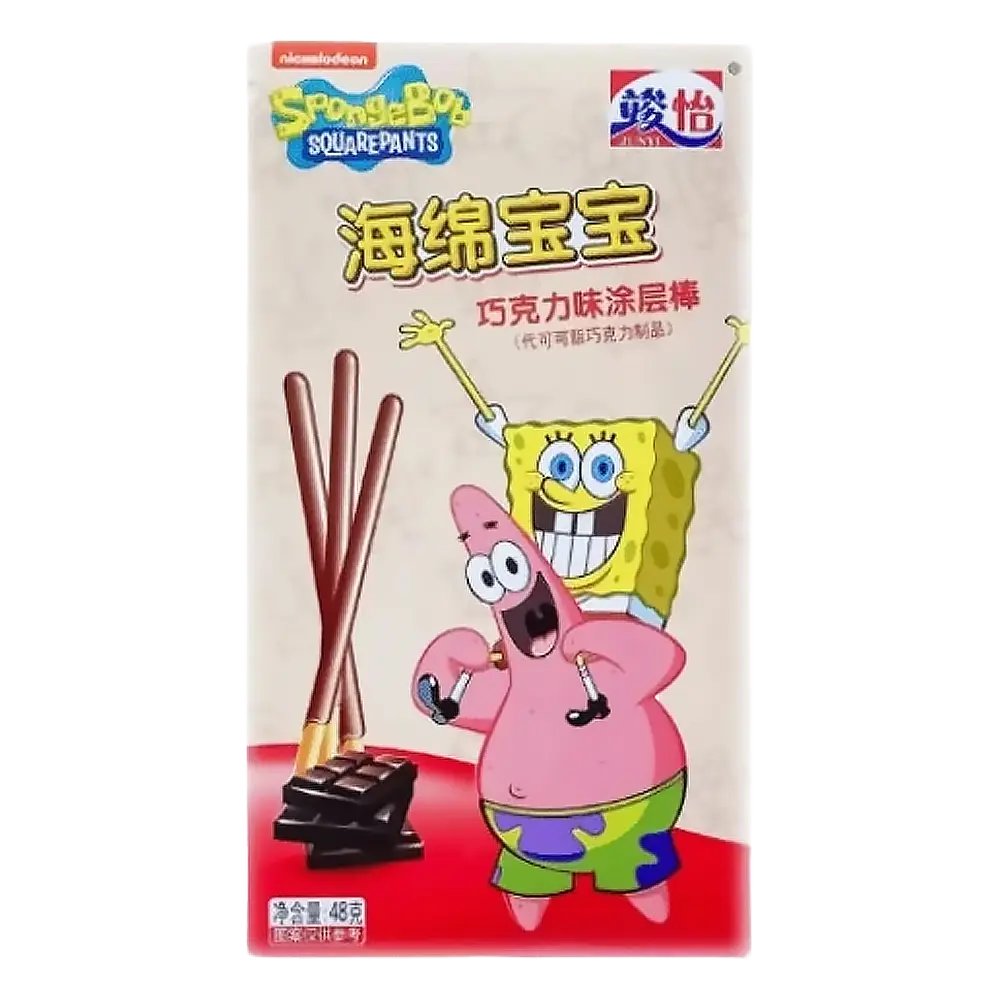 Junyi SpongeBob Chocolate Coated Sticks 48g