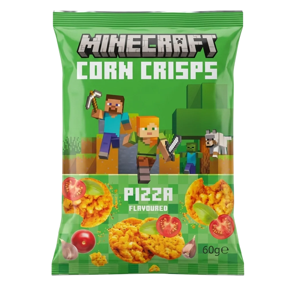 Minecraft Corn Crisps Pizza 60g