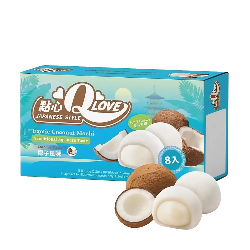 QLove Exotic Coconut Premium Filling Mini Mochi 80g TWN