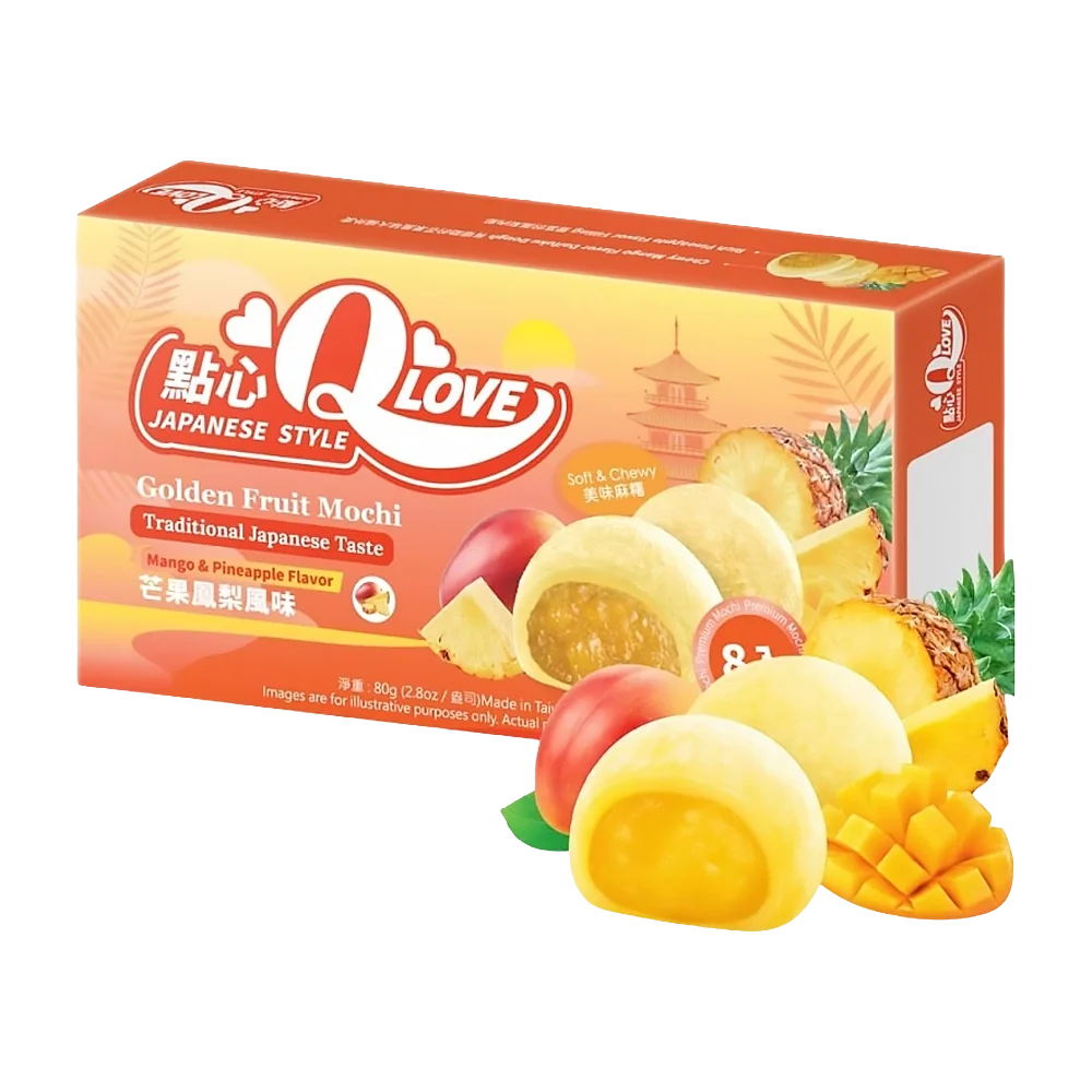 QLove Golden Fruit Premium Filling Mini Mochi 80g TWN