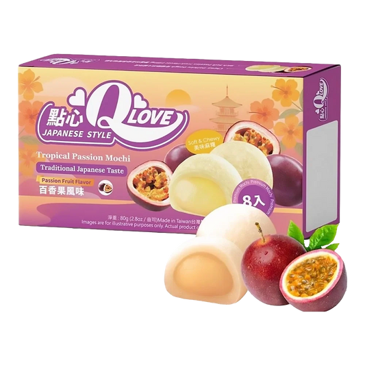 QLove Passion Fruit Premium Filling Mini Mochi 80g TWN