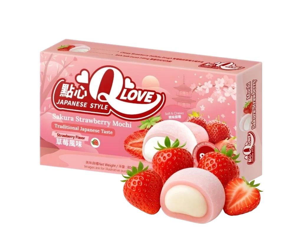 QLove Sakura Strawberry Mini Mochi 80g
