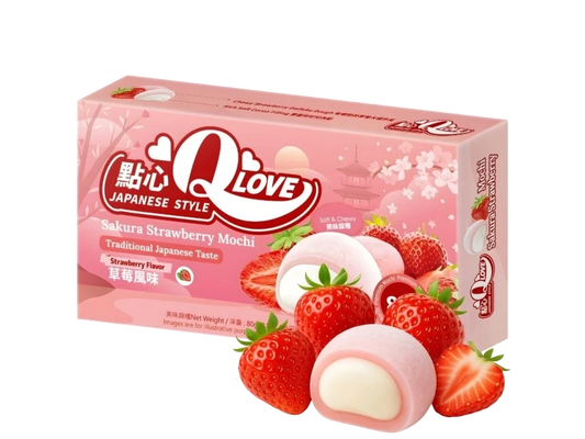 QLove Sakura Strawberry Mini Mochi 80g