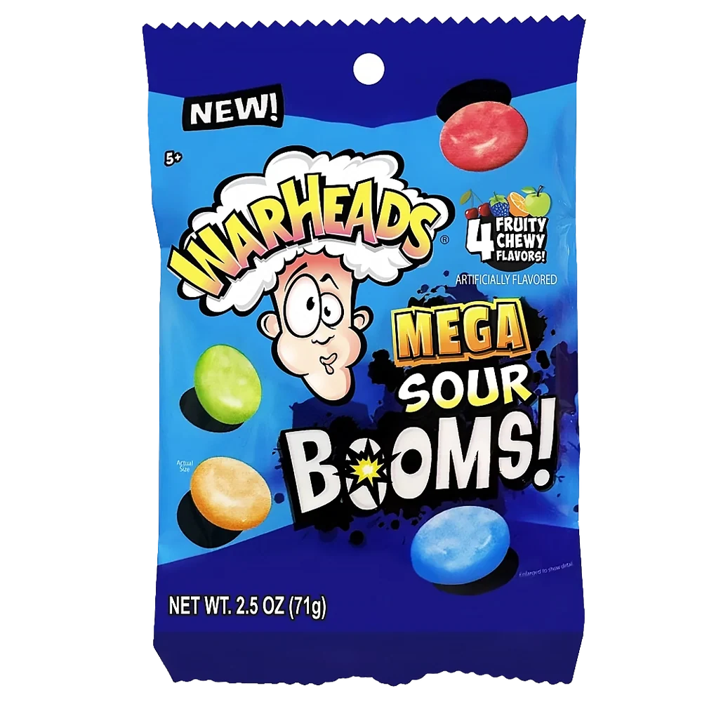 Warheads Mega Sour Boom Fruit Chews 70g