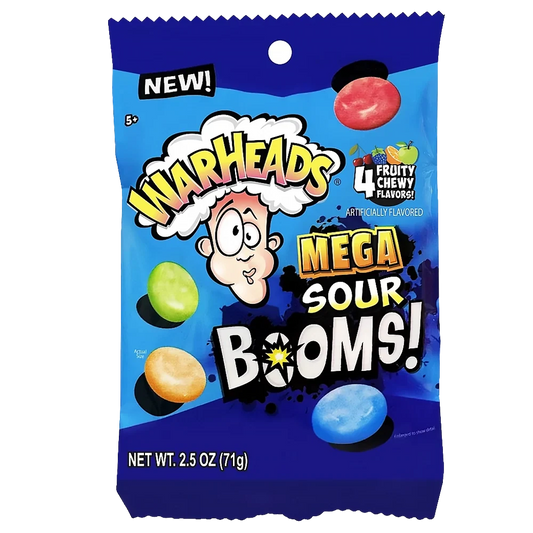 Warheads Mega Sour Boom Fruit Chews 70g